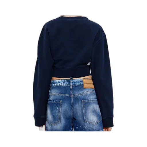 Logo Embroidered Cropped Sweatshirt