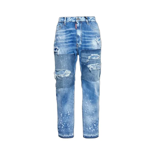 Distressed Straight-Leg Jeans