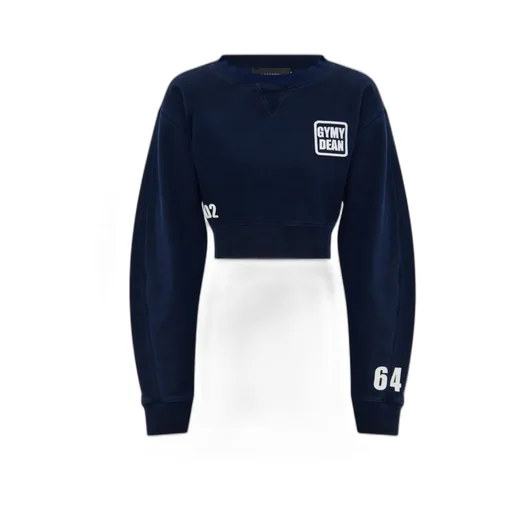 Logo Embroidered Cropped Sweatshirt