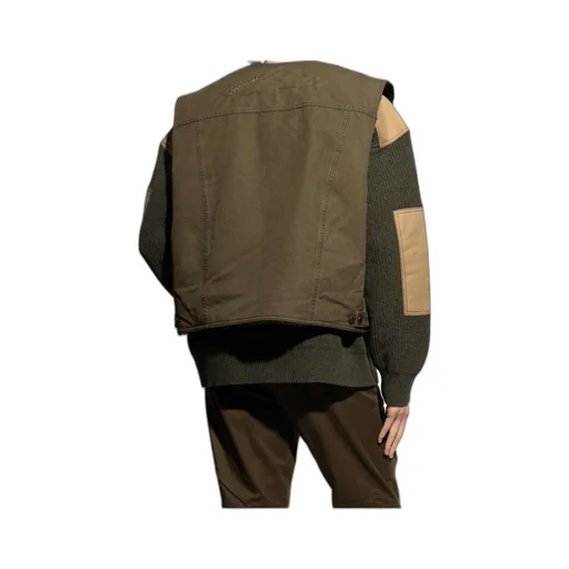 Logo-Embroidered Distressed Gilet