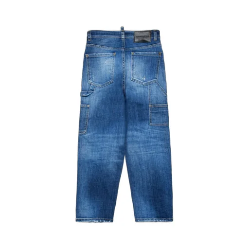 Distressed Straight-Leg Jeans
