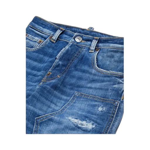 Distressed Straight-Leg Jeans