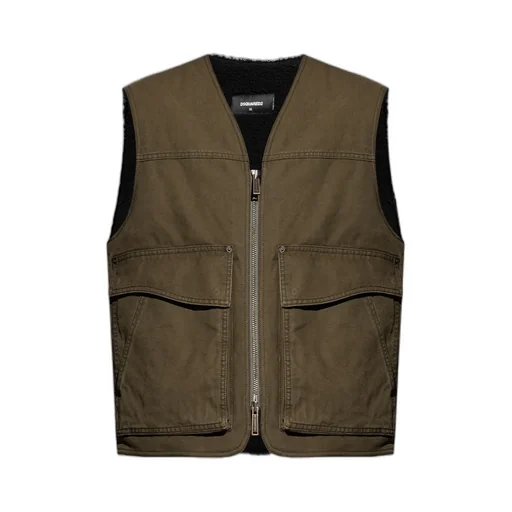 Logo-Embroidered Distressed Gilet