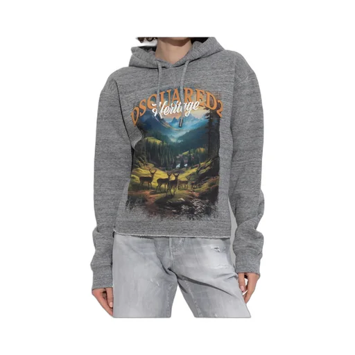 Printed Distressed Hoodie