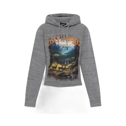 Printed Distressed Hoodie