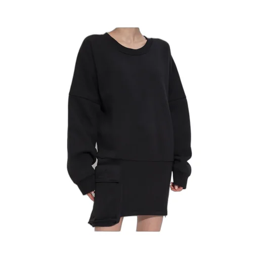 Pocket Detailed Long Sleeved Dress