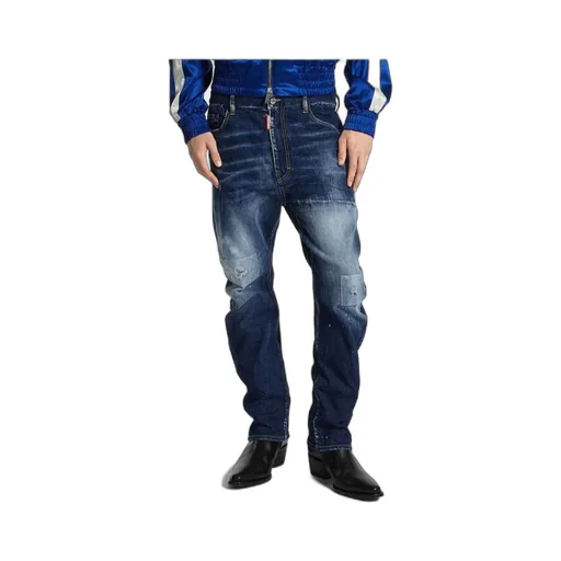 Distressed Stretch-Cotton Jeans