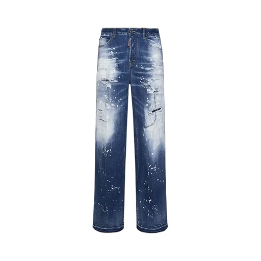Straight Leg Distressed Jeans