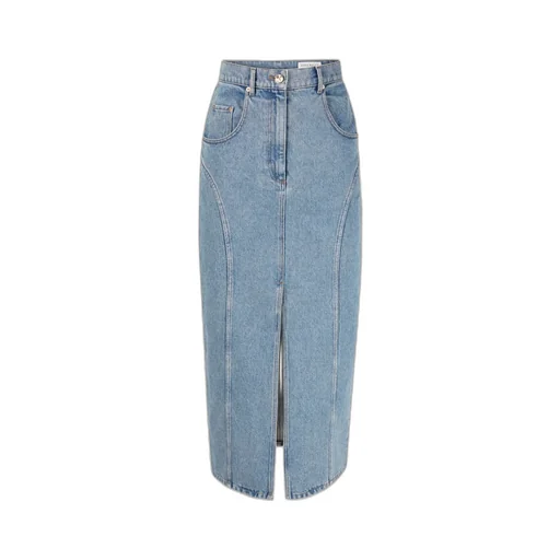 Long Denim Midi Skirt