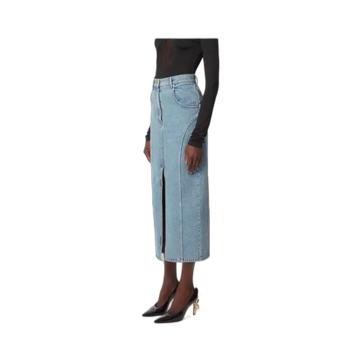 Long Denim Midi Skirt