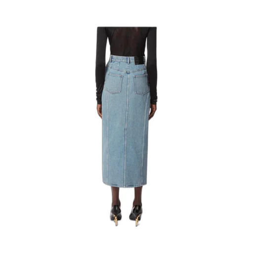 Long Denim Midi Skirt