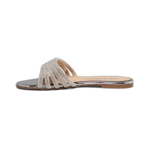 Embellished-Strap Flat Sandals