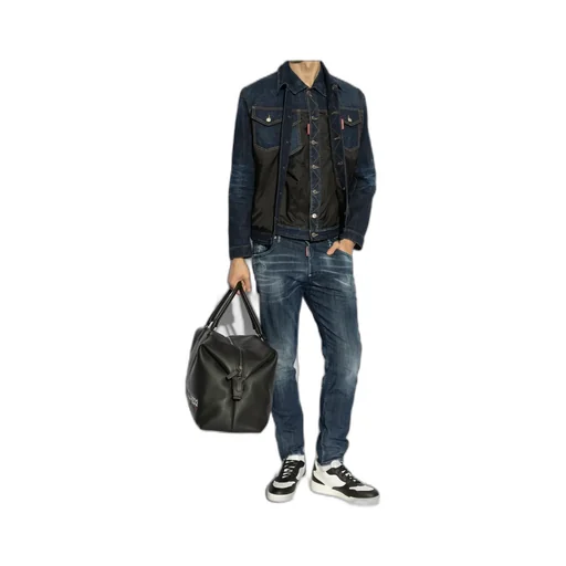 Dark Urban Wash Denim Puffer Vest