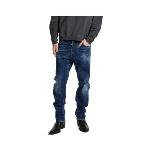 Straight Leg Distressed Jeans