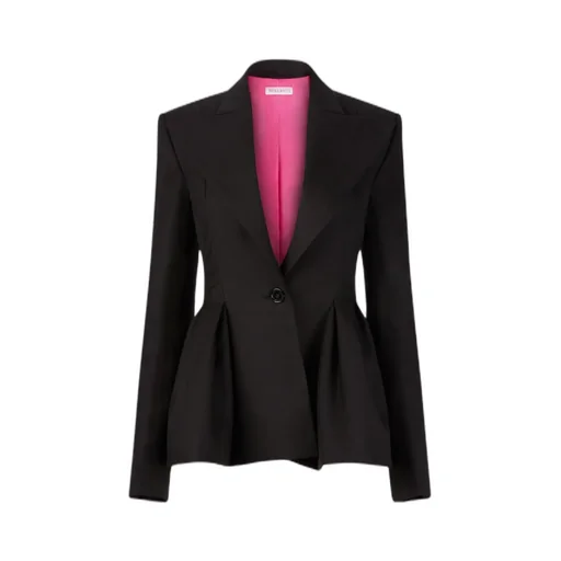 Peplum Hem Wool Blazer