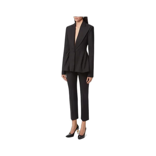 Peplum Hem Wool Blazer