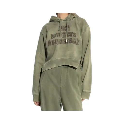 Logo Detailed Cropped Hoodie