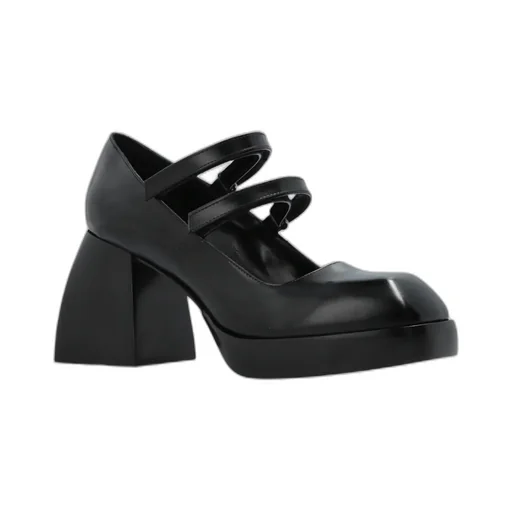 Double Strap Block Heel Pumps