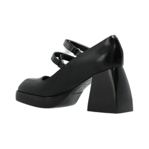 Double Strap Block Heel Pumps