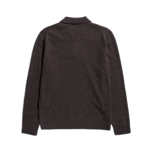 Long-Sleeved Wool Polo Shirt