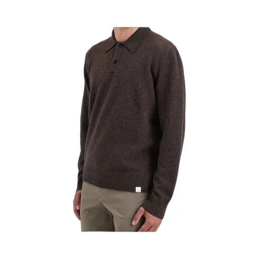 Long-Sleeved Wool Polo Shirt