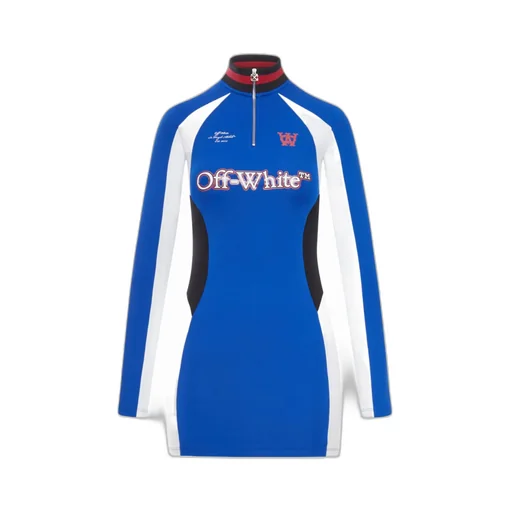 Zip Detailed Long-Sleeved Dress