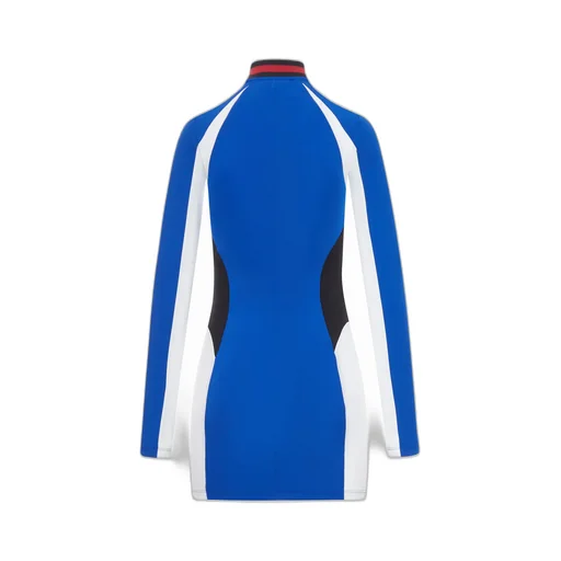 Zip Detailed Long-Sleeved Dress