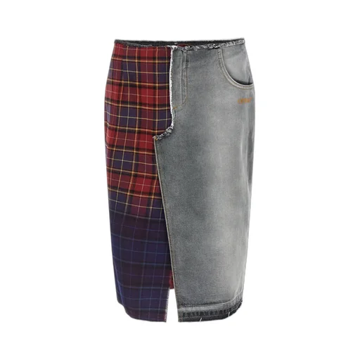 Patchwork Logo Embroidered Skirt