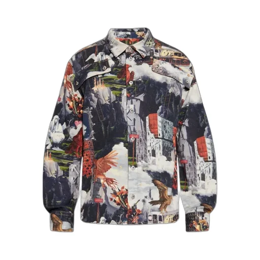All-Over Printed Button-Up Shirt