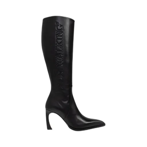 Embossed Pointed Toe Boots