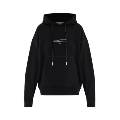 Slogan Printed Drawstring Hoodie