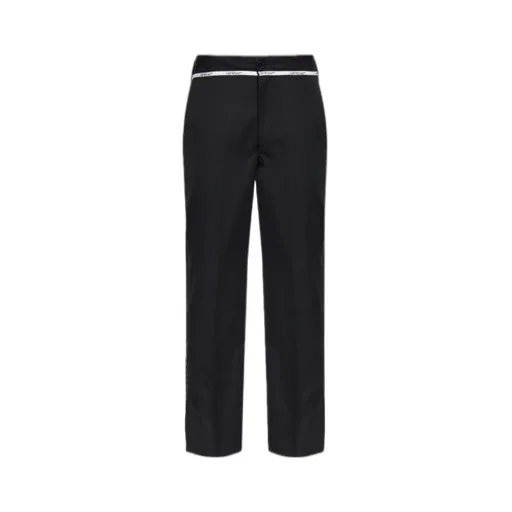 Button Detailed Straight Leg Trousers
