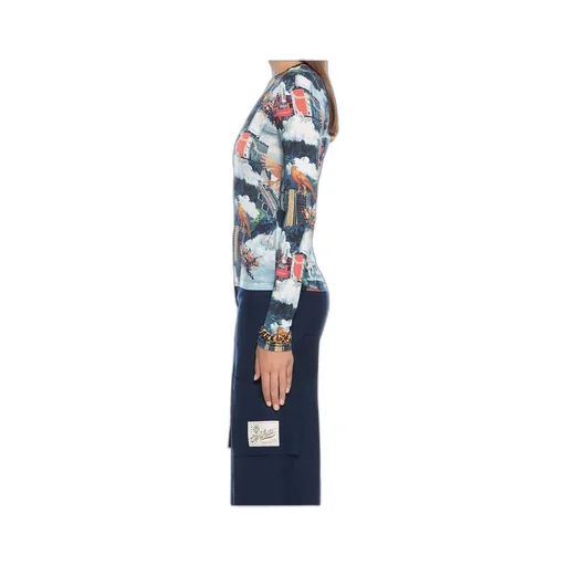 All-Over Printed Crewneck Top