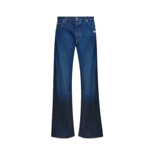 Logo Embroidered Flared Hem Jeans