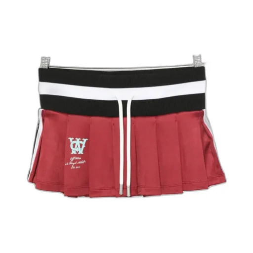 Logo Printed Drawstring Mini Skirt