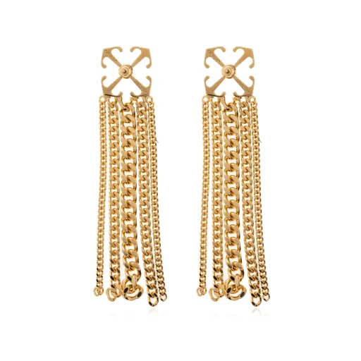 Logo Plaque Chained Earrings