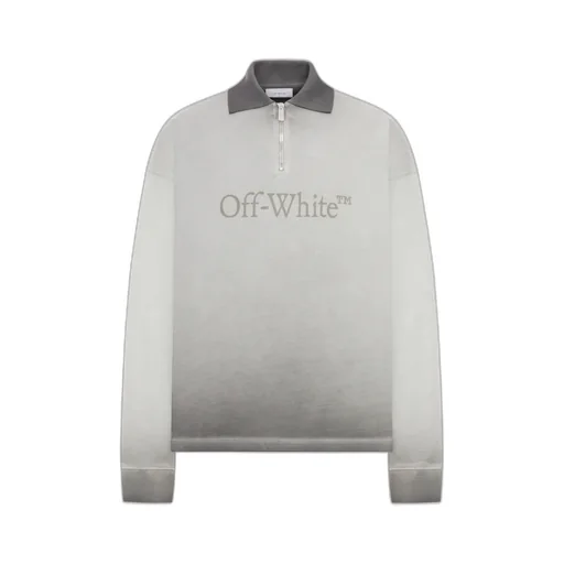 Quater-Zipped Long-Sleeved Polo Shirt