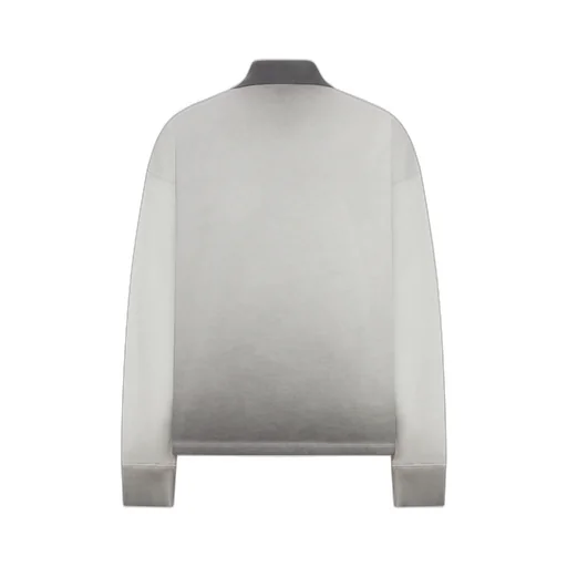 Quater-Zipped Long-Sleeved Polo Shirt