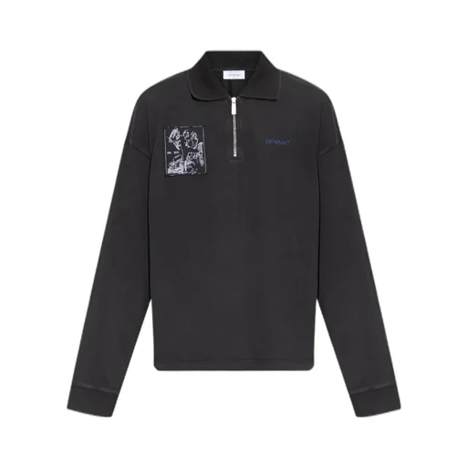 Half-Zip Long-Sleeved Polo Shirt
