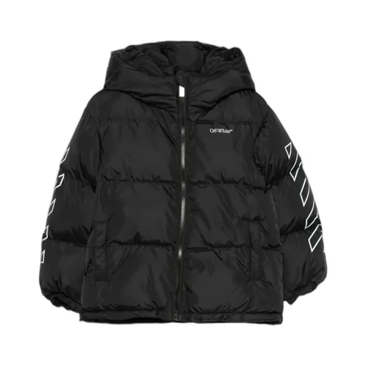 Logo Printed Hooded Padded Jacket