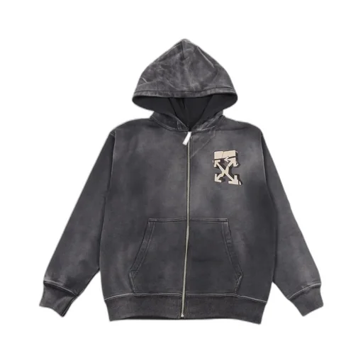 Logo Printed Zip-Up Hoodie