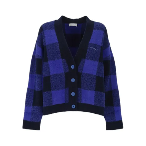 Checked Wool Cardigan