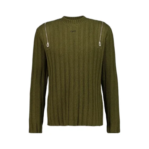 Zip Detailed Crewneck Jumper