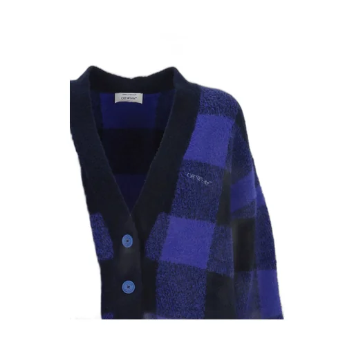 Checked Wool Cardigan