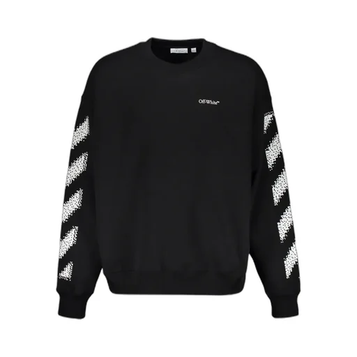 Diagonal-Stripes Crew-Neck Sweatshirt