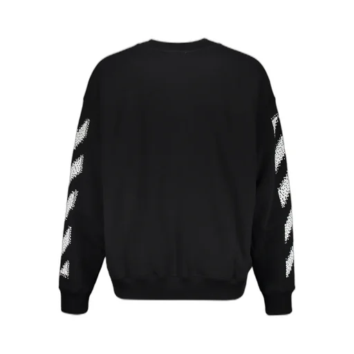 Diagonal-Stripes Crew-Neck Sweatshirt