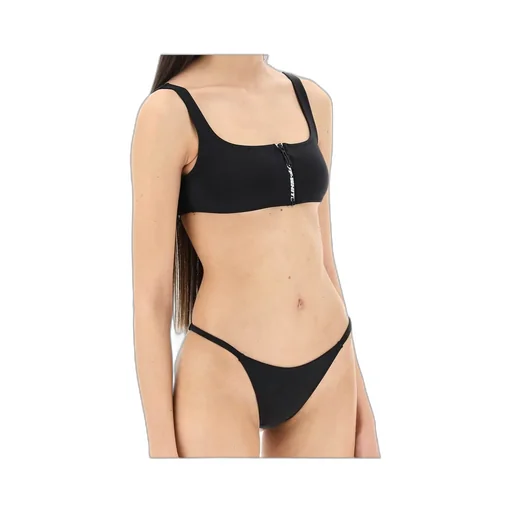 Zip Detailed Sleeveless Bikini
