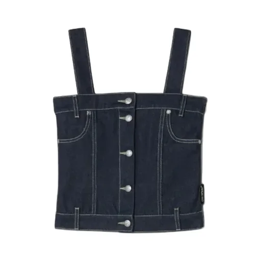 Corset-Style Denim Top