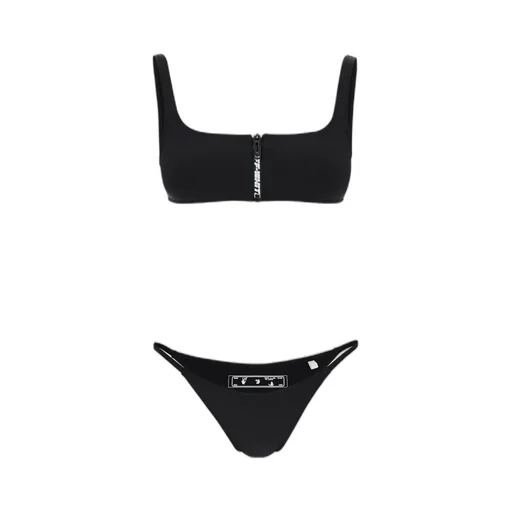 Zip Detailed Sleeveless Bikini