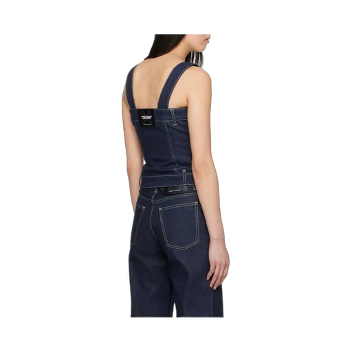 Corset-Style Denim Top